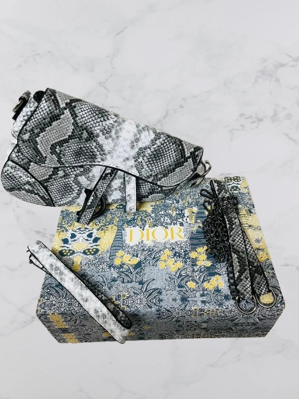 Dior Python and Leather Saddle Bag [1:1] - Image 1